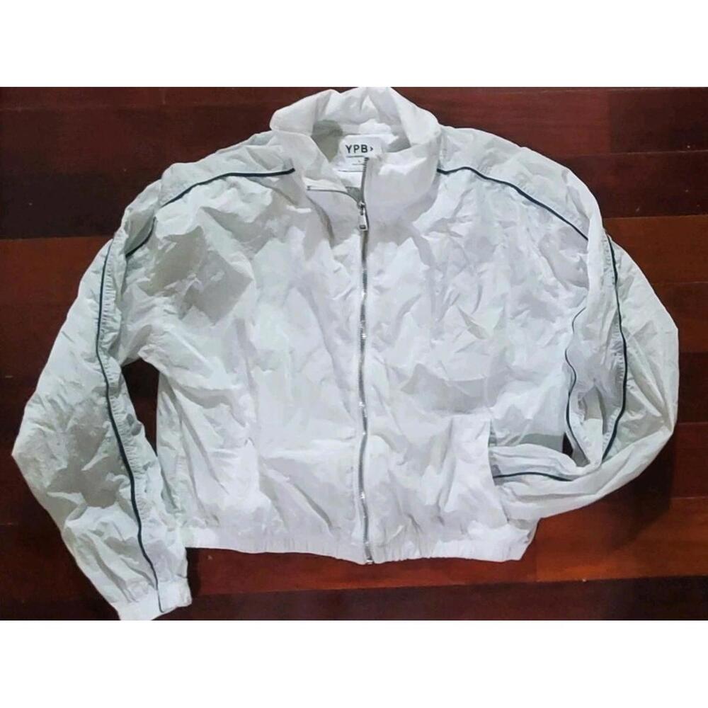 YPB Jacket Shorts Set Womens S-M Full Zip Lounge Activewear Matching White Blue - Picture 5 of 9